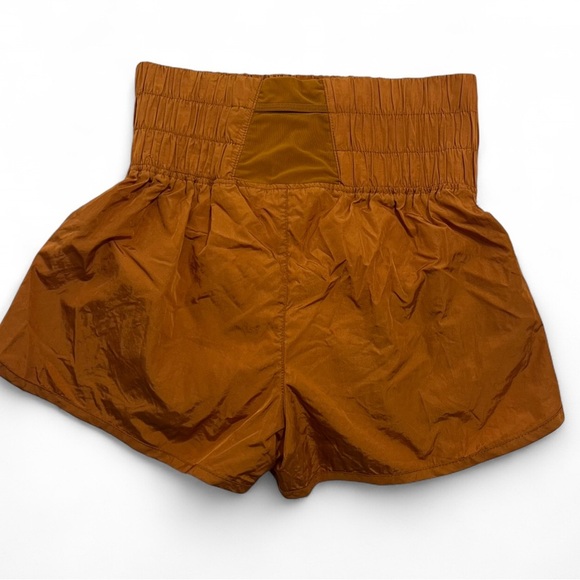 Free People Women's Orange Athletic Running Shorts - Picture 2 of 3